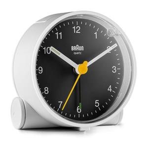 Rveil Braun rond blanc  cadran noir silencieux avec clairage BC01WB