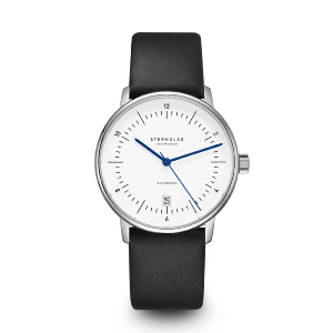 Montre NAOS AUTOMATIQUE white - cuir premium noir S02-NA44-PR07