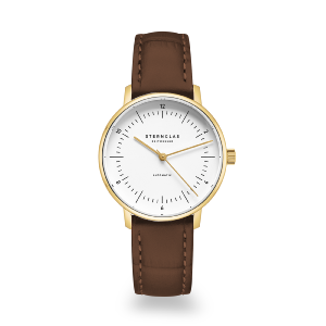 NAOS XS auto acier doré cuir brun S02-ND02-NB01