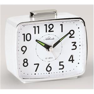 Réveil quartz blanc, avec sonnerie sur cloche PR1654-0