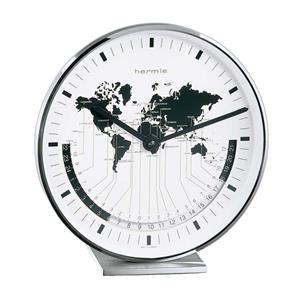 Pendule à poser Buffalo II 22843-002100, mouvement quartz, boîtier en nickel