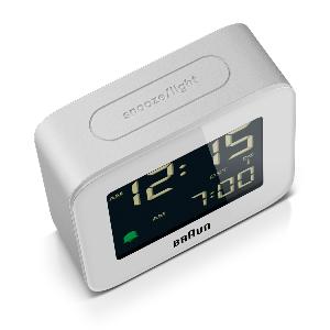 Réveil digital Braun carré blanc, radio-piloté, BC08W-DCF