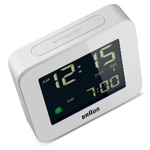 Réveil carré blanc digital Braun, radio-piloté BC09W-DCF