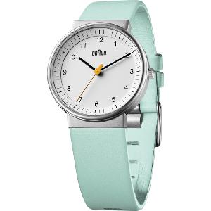 Montre Braun Classic femme turquoise 33mm, bracelet cuir, BN0031WHTQL