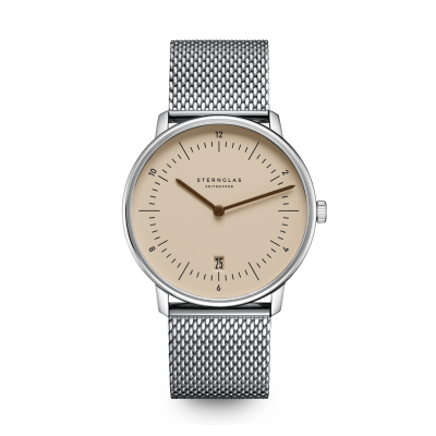 Montre NAOS beige marron - Bracelet milanais acier S01-NA54-MI04