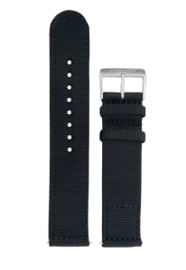 Bracelet de montre en nato nylon noir à boucle titane Junghans Form A 21mm n°6838