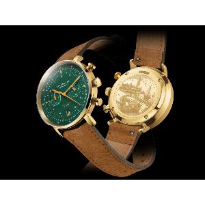 HAMBURG CHRONO édition vintage dorée verte daim brun S01-HCV22-WL02