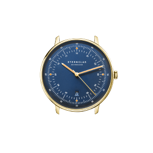 HAMBURG automatique Édition Marine dorée bleue cuir noir S02-HHM07-HE03