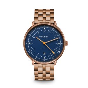 HAMBURG automatique bleu bronze bracelet acier bronze S02-HH46-ME15