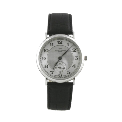 Montre mouvement mécanique homme bracelet cuir, plaqué rhodium - Jaquet Girard Z039.735