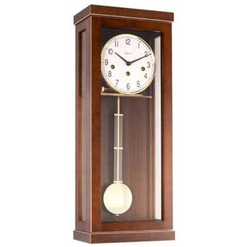 Horloge de parquet en Noyer Hermle 70989-030341, mouvement mécanique 8 jours à balancier, mélodie westminster, arrêt automatique de nuit