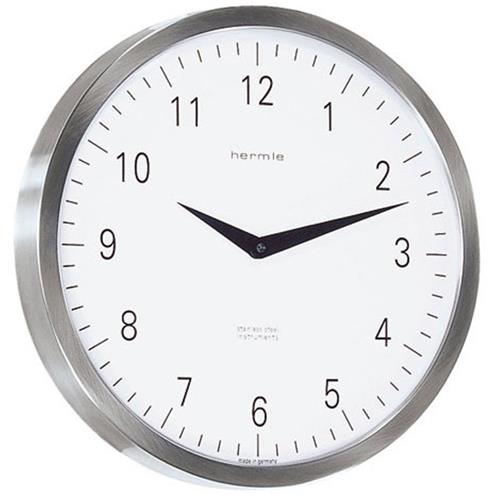 Pendule murale Metropolitan 30466-000870, fonction radio-pilotée, boîtier en acier inoxydable