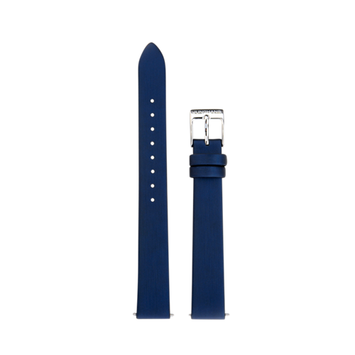 Bracelet de montre en cuir satiné bleu Junghans Meister Damen 14mm n°6262