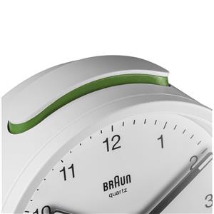 Réveil rond blanc Braun silencieux et à éclairage BC12W