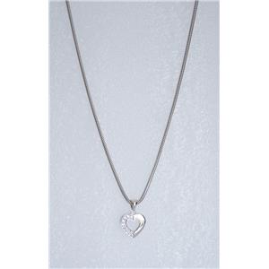 Pendentif coeur argent 925 millièmes avec zirconiums - 49130