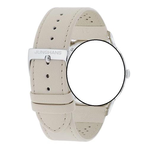 Bracelet de montre en cuir beige crème Junghans Meister Driver Day Date 21mm n°6490