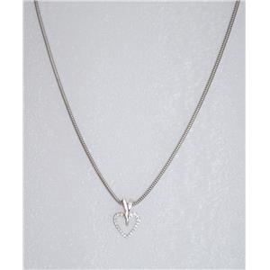 Pendentif coeur argent 925 avec zirconiums - 49499