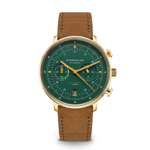 HAMBURG CHRONO édition vintage dorée verte daim brun S01-HCV22-WL02