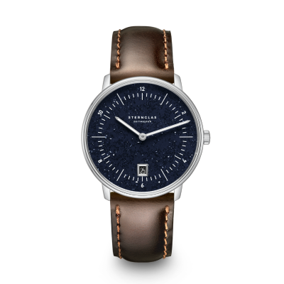 NAOS édition Aventurin noire argentée cuir marron S01-NAN40_BR03