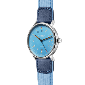 Montre LUMATIK bleue sur cuir bicolore bleu S02-LM17-NY05