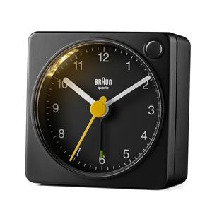 Réveil carré noir Braun silencieux à éclairage, BC02XB