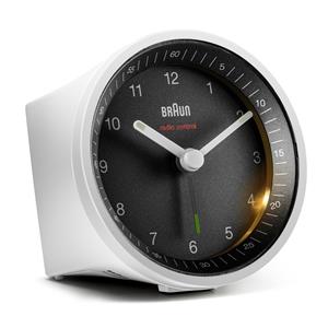 Réveil Braun blanc à cadran noir, radio-piloté et silencieux BC07WB-DCF