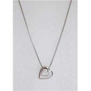 Pendentif double coeur en argent 925 millièmes avec zirconiums - 49544
