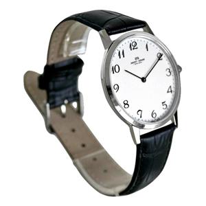 Montre suisse Jaquet Girard homme - bracelet cuir noir aspect croco - chiffres arabes Z039-698