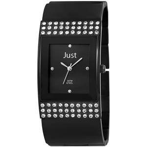 Montre Just pour femmes, quartz avec bracelet inoxydable et cadran avec strass