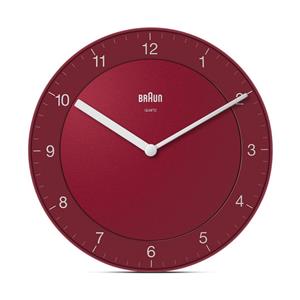 Pendule murale rouge Braun 20cm radio-pilotée, BC06R-RC