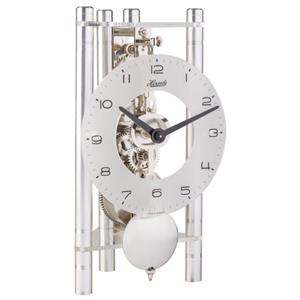 Pendule à poser, 23025-X40721, mouvement squelette 8 jours, design puriste, colonnes en aluminium