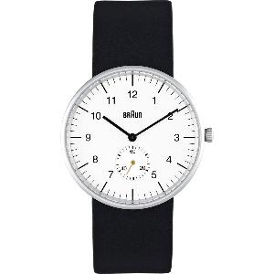 Montre Braun Classic 38mm, bracelet cuir noir, BN0024WHBKG