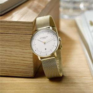 Montre dame NAOS XS blanc or - Bracelet milanais or S01-ND02-MI07