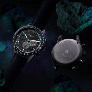 Montre TACHYMETER EDITION METEOR noir - Bracelet cuir noir S01-TYM05-MO08