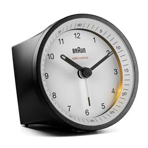 Réveil Braun noir à cadran blanc, radio-piloté et silencieux BC07BW-DCF
