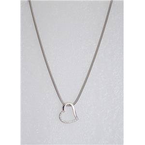 Pendentif coeur argent 925 millièmes avec zirconiums - 48859