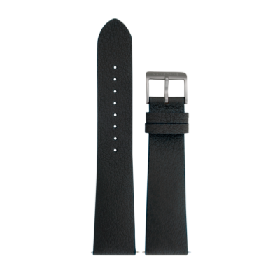 Bracelet de montre en cuir noir à boucle titane Junghans Form A 21mm n°6839