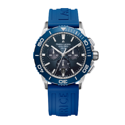 PONTOS S SOLAR chrono bleu rubber 42mm  - PT1038-SSL40-430-4