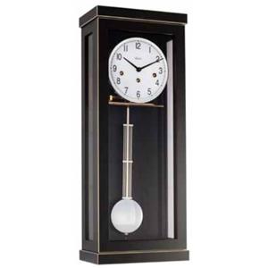 Horloge de parquet noir Hermle 70989-740141, mouvement mécanique 14 jours à balancier, mélodie westminster