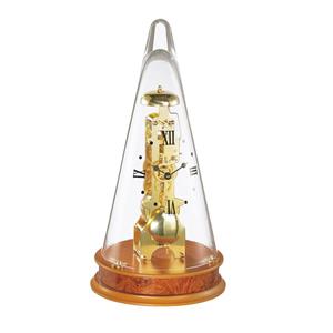 Pendule à poser Leyton 22716-160791, mouvement mécanique squelette 14 jours, à balancier, en merisier