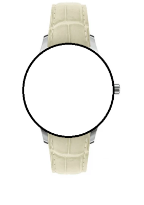 Bracelet de montre en crocodile beige crème Junghans Meister Damen 14mm n°6194