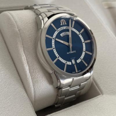 PONTOS Day Date 41mm tout acier + cuir nylon PT6358-SS00H-431-C