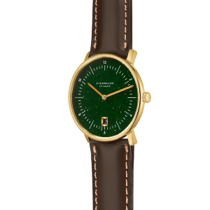 NAOS édition Aventurin verte dorée cuir marron S01-NAN41-BR01