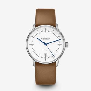 Montre NAOS AUTOMATIQUE white - cuir premium cognac S02-NA44-PR01