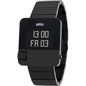Montre Braun Matrix Prestige noire 36x42 mm, bracelet acier, BN0106BKBTG