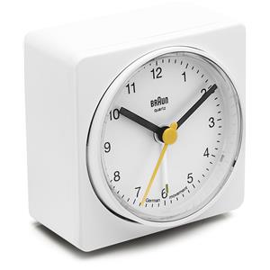 Réveil blanc Braun avec mouvement silencieux et sonnerie crescendo, BNC011WHWH