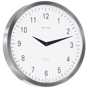 Pendule murale Metropolitan 30466-000870, fonction radio-pilotée, boîtier en acier inoxydable
