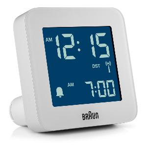 Réveil carré blanc digital Braun, radio-piloté BC09W-DCF