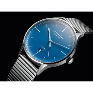 Montre AUTOMATIQUE ASTHET EDITION LUMARE bleu argent - Bracelet métallique argent S02-ASL06-ME06