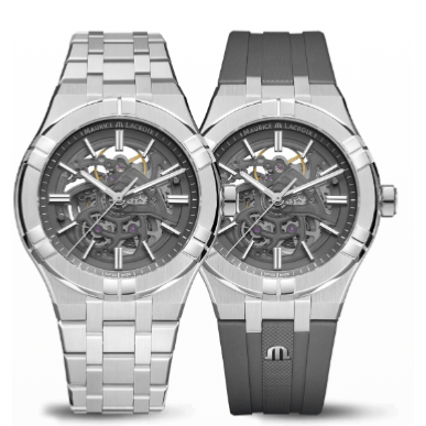 AIKON Automatic Skeleton grise 42mm strapSet AI6008-SS00F-030-A
